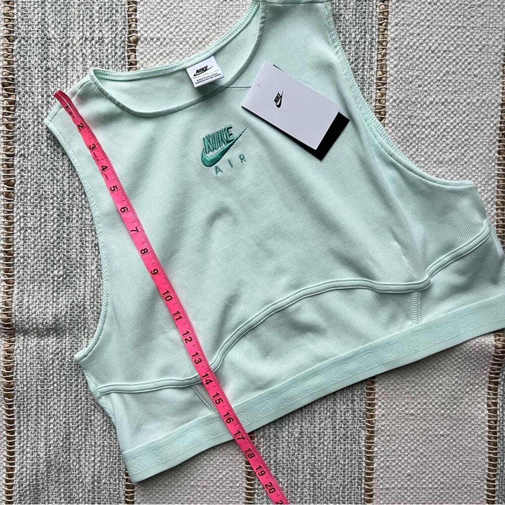 Nike Air Barely Green Washed Teal Ribbed Cropped Tank Top Women’s XXL - Picture 6 of 12
